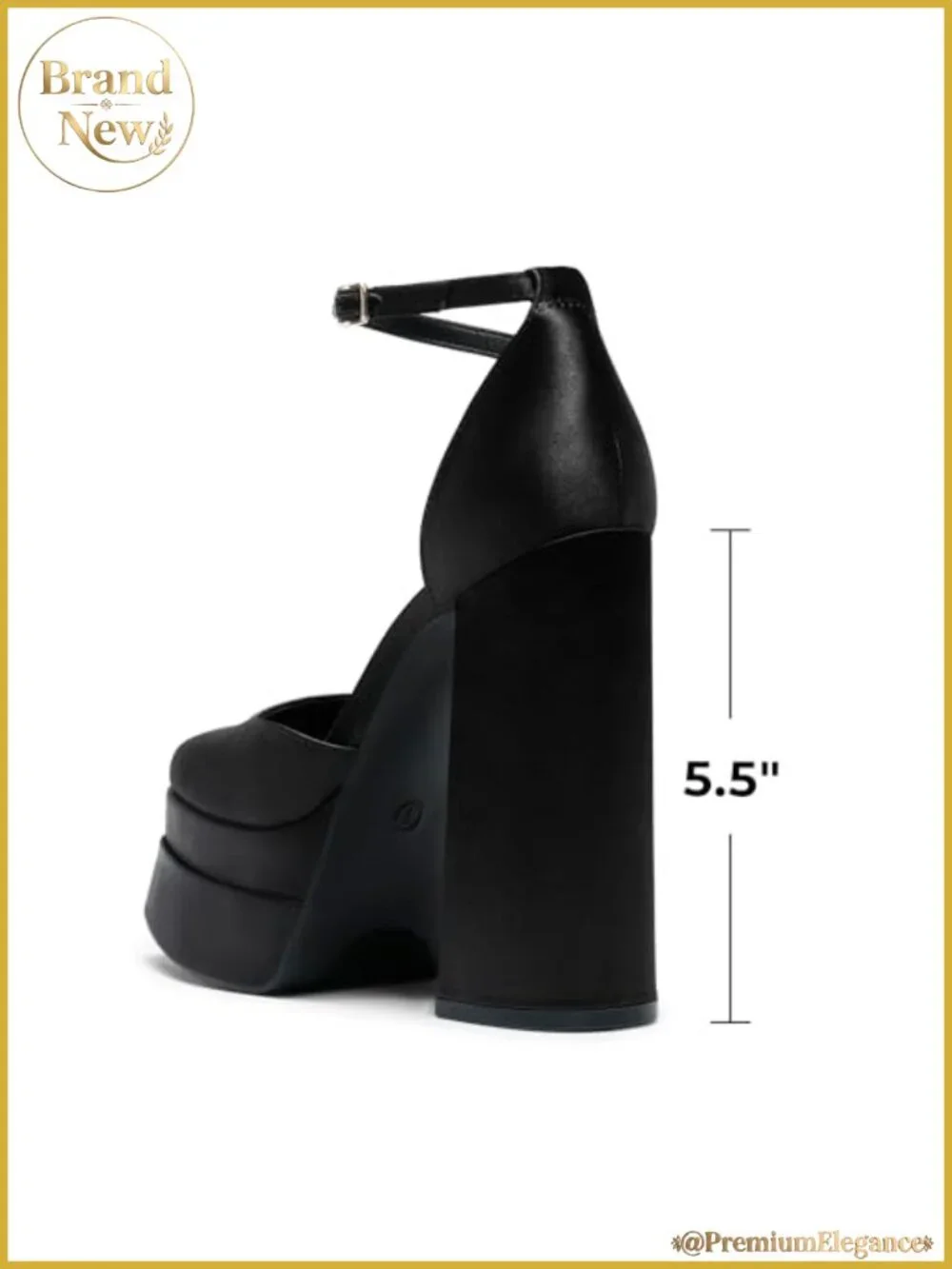 Platform Closed Toe Heels Satin Ankle Strap Pump for Wedding
